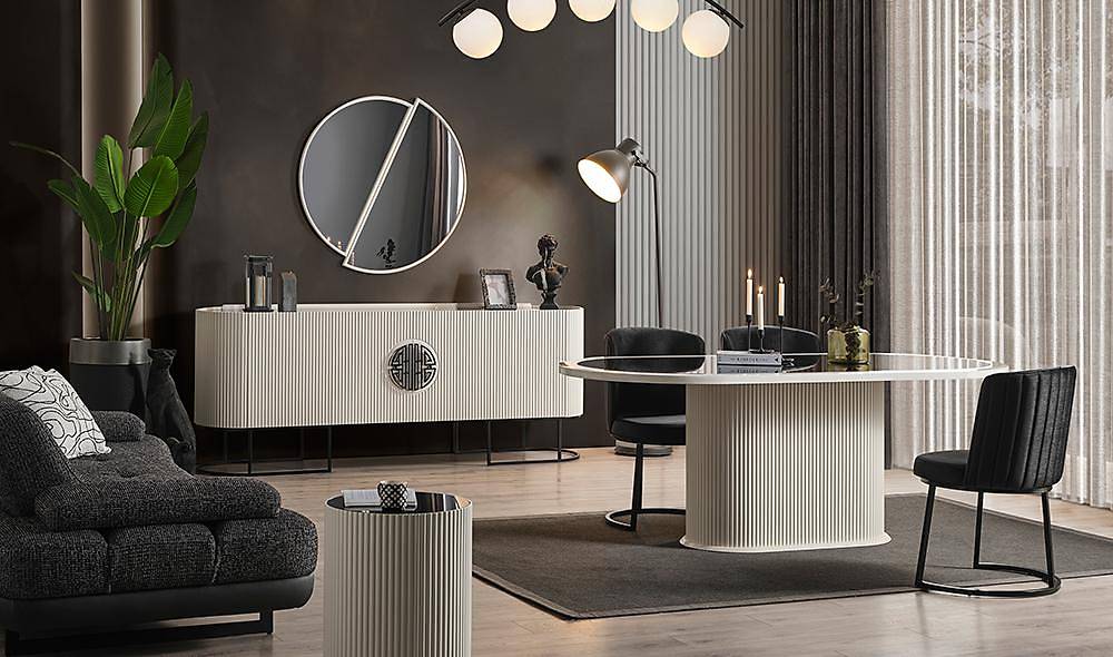 Crown Yemek Odası - Ekru Yemek Odası