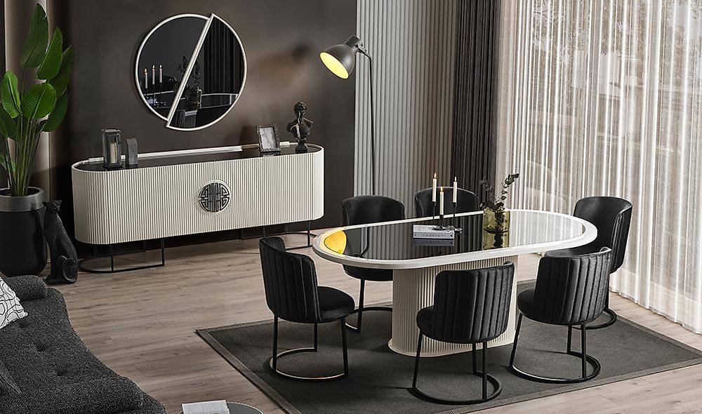 Crown Yemek Odası - Ekru Yemek Odası