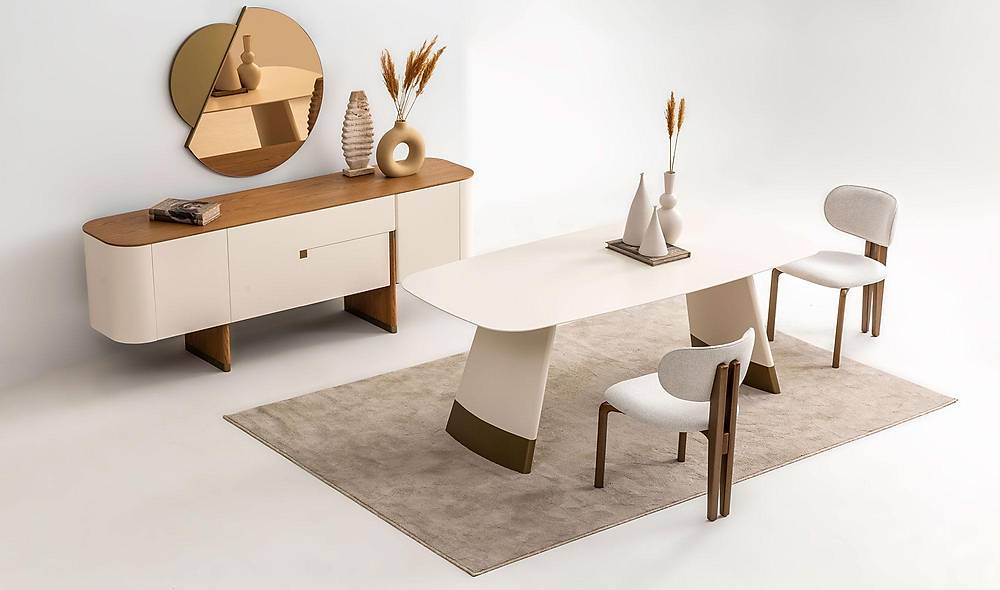 Penora Yemek Odası - Gold - Ekru Yemek Odası