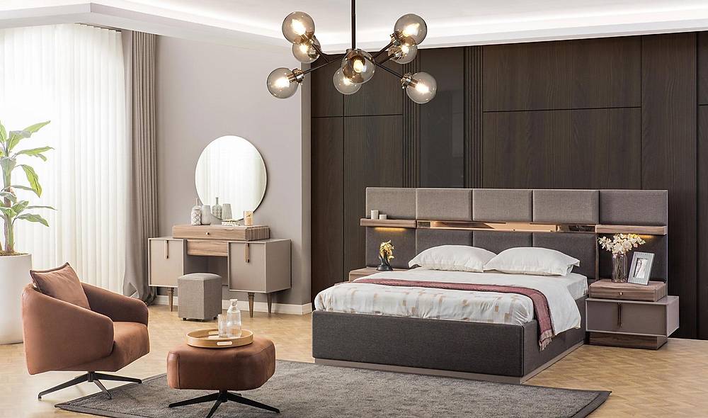 Lova Bazalı Yatak Odası - 6 Kapılı Yatak Odası