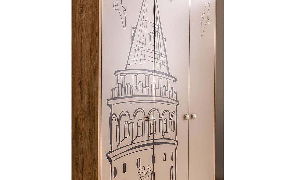 Açelya 3 Kapılı Gardrop Kapaklı Gardırop