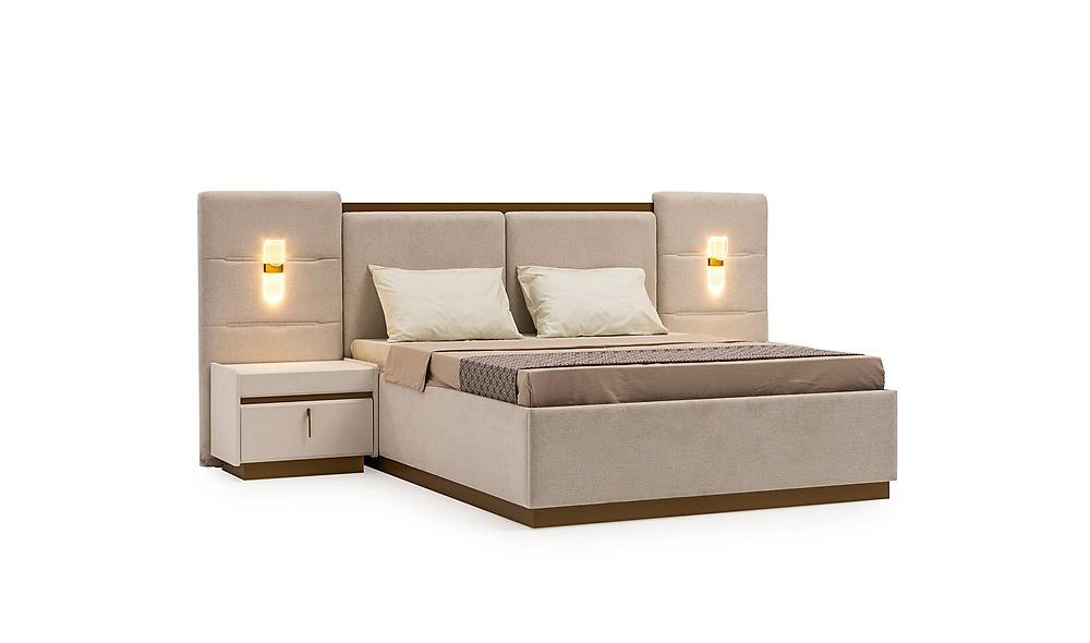 Santra Bazalı Karyola ve Başlık Yatak Baza Başlık