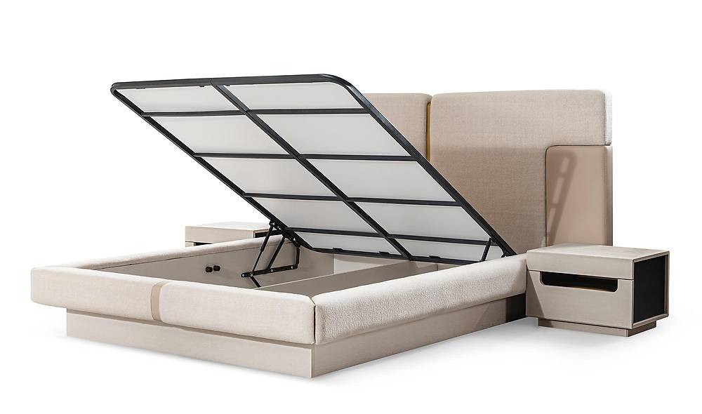 Montare Bazalı Karyola ve Başlık - Kum Beji Yatak Baza Başlık