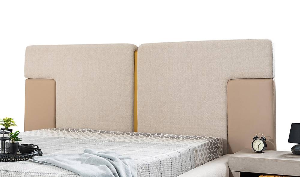 Montare Bazalı Karyola ve Başlık - Kum Beji Yatak Baza Başlık