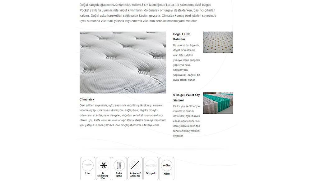 Climalatex Petra Baza + Başlık + Yatak Baza Setleri