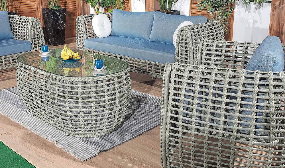 Rosa Bahçe Koltuk Takımı - Füme Bahçe Oturma Grubu