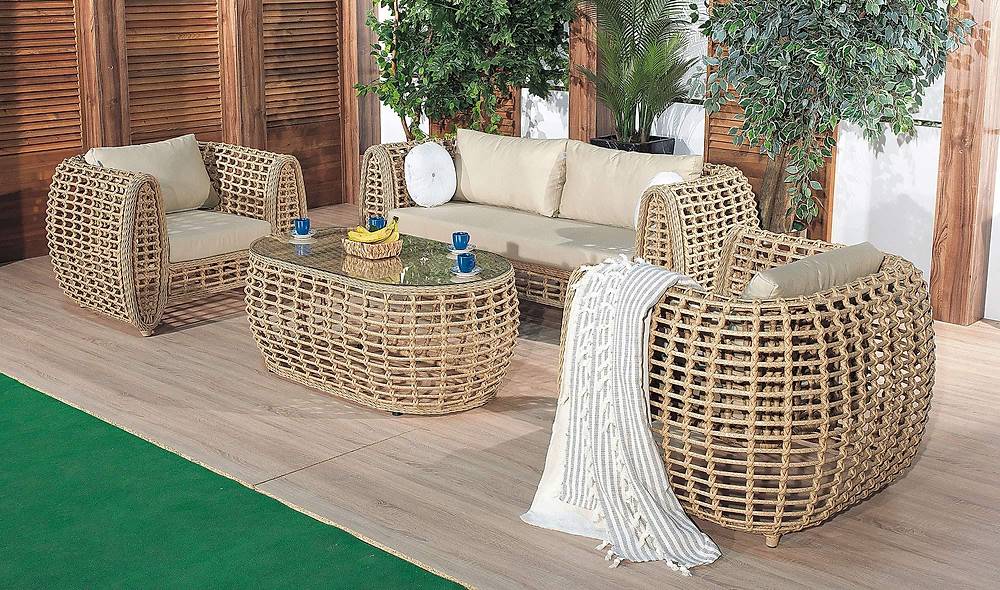 Rosa Bahçe Koltuk Takımı - Kahve Bahçe Oturma Grubu