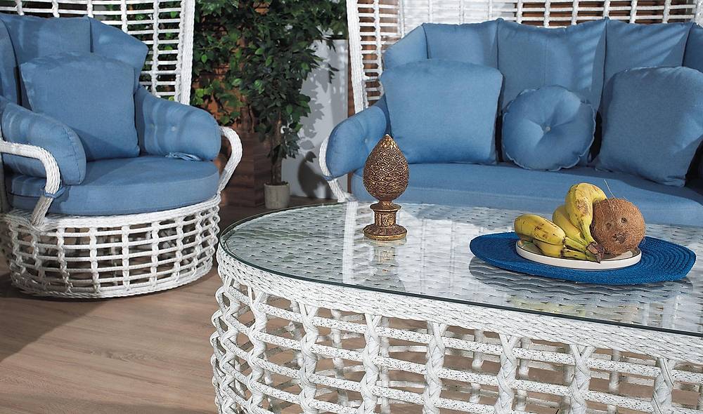 Armoni Bahçe Koltuk Takımı - Beyaz Bahçe Oturma Grubu