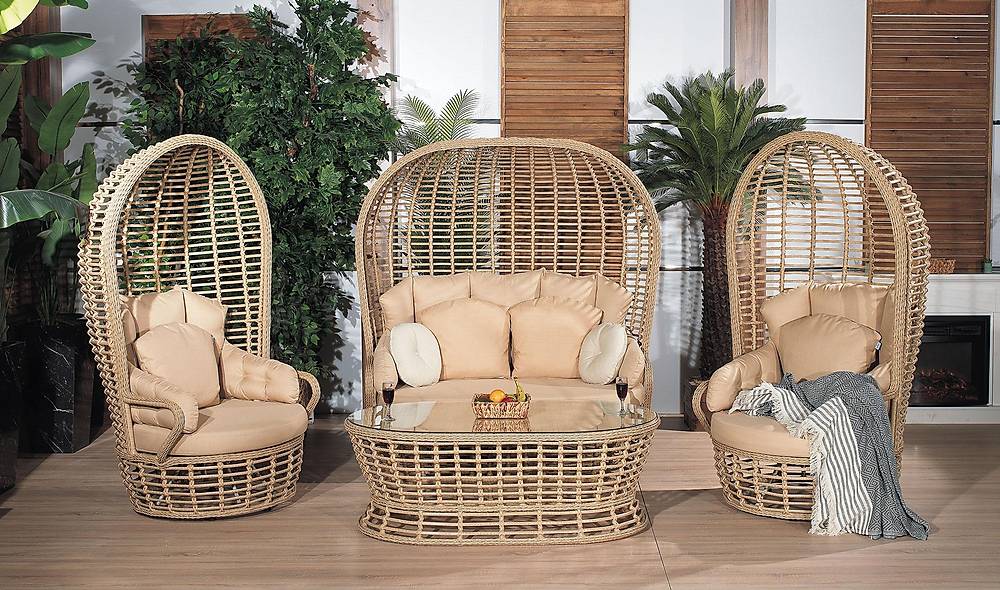 Armoni Bahçe Koltuk Takımı - Kahve Bahçe Oturma Grubu