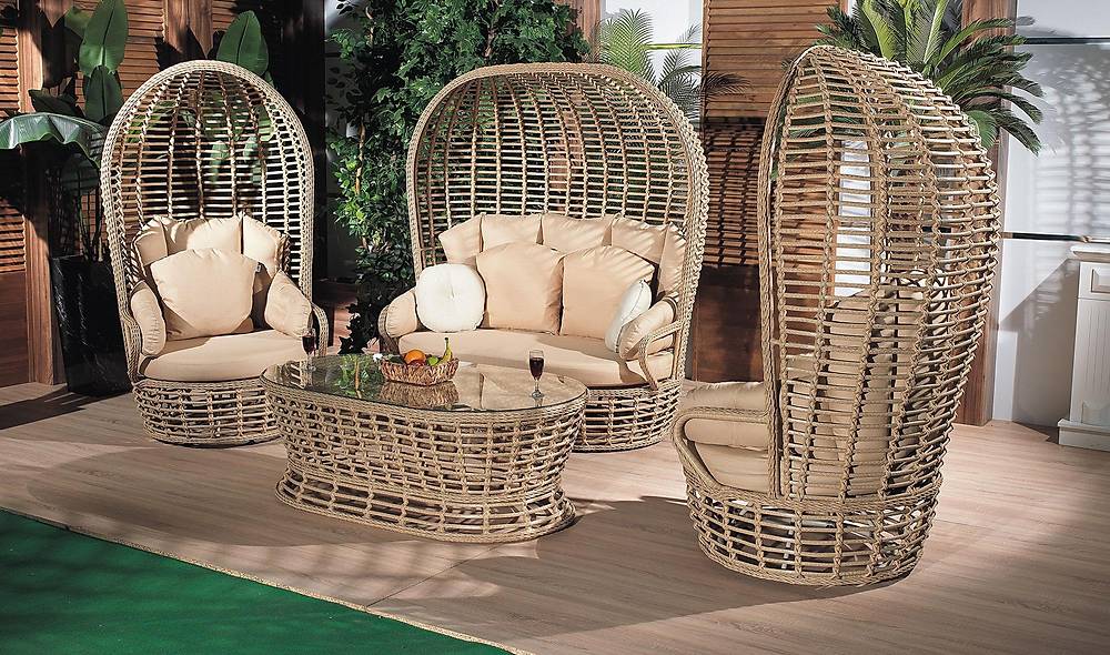 Armoni Bahçe Koltuk Takımı - Kahve Bahçe Oturma Grubu