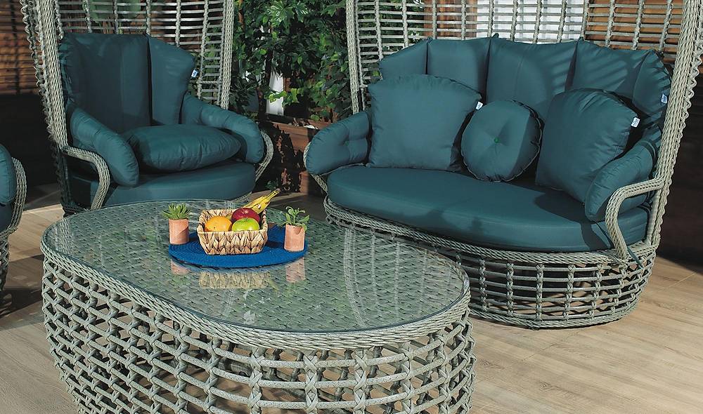 Armoni Bahçe Koltuk Takımı - Füme Bahçe Oturma Grubu