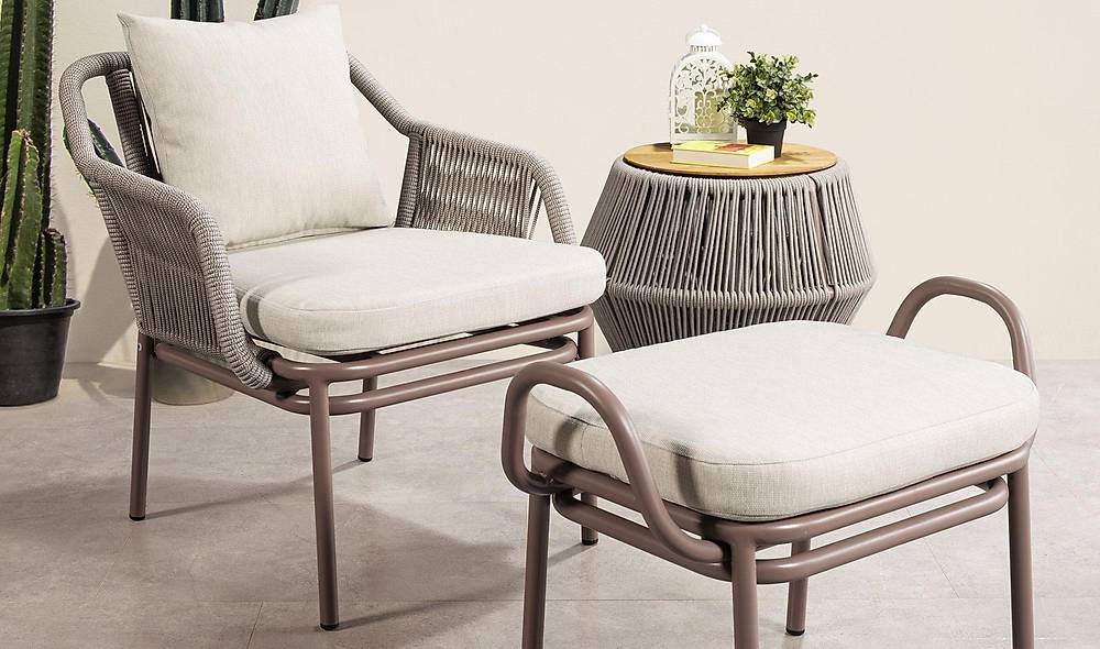 İve Tekli Bahçe Koltuğu - Puflu Bahçe Mobilyası