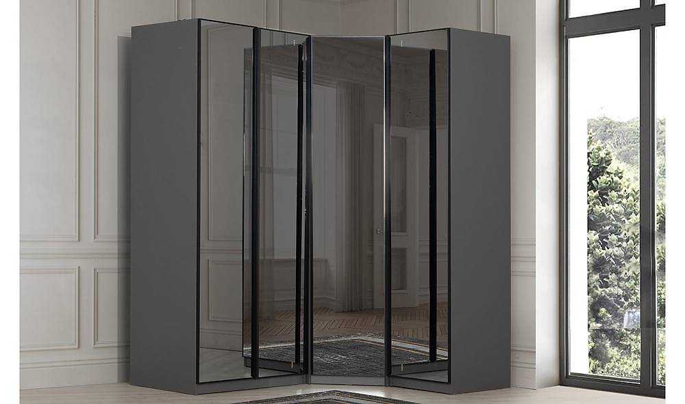 Bellino Antrasit Köşe Gardrop - Medium Giyinme Odası