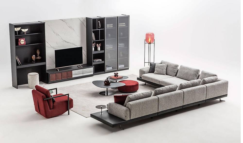 Focus Köşe Takımı - Gri Köşe Koltuk