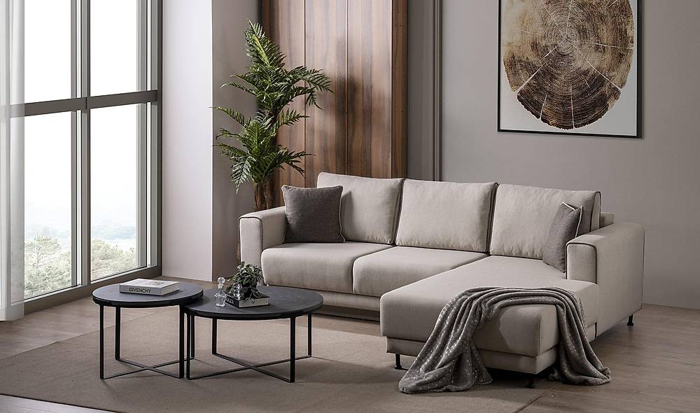 Seramoni Köşe Takımı - Krem Köşe Koltuk