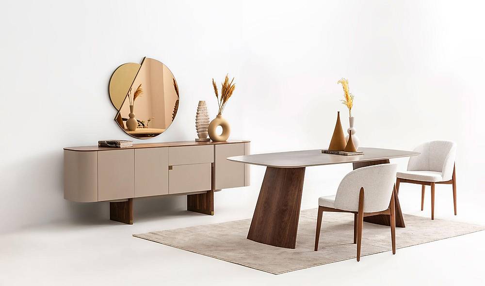 Penora Yemek Odası - Bej - Ceviz Yemek Odası