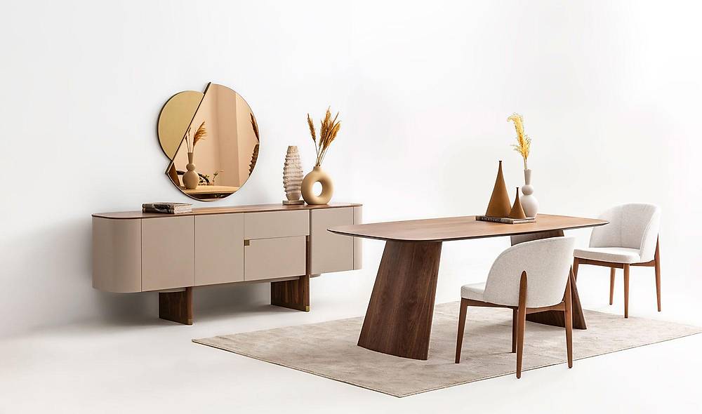 Penora Yemek Odası - Bej - Ceviz Yemek Odası