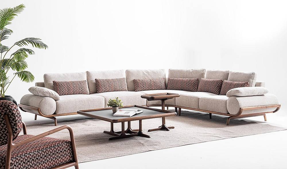 Almeda Köşe Takımı - Bordo Köşe Koltuk