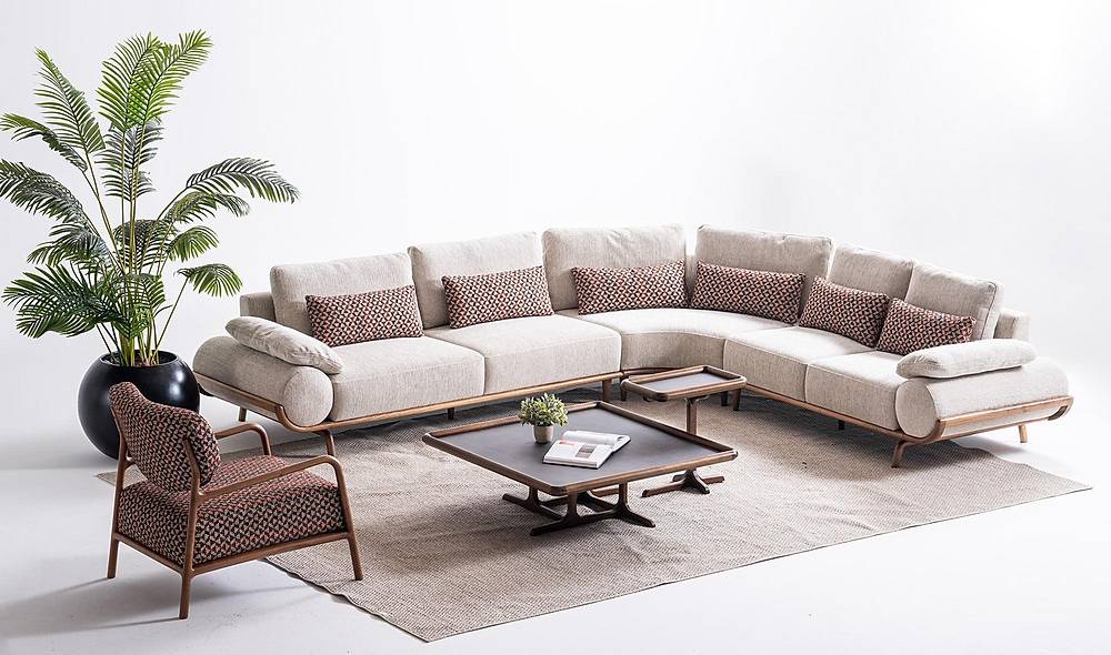 Almeda Köşe Takımı - Bordo Köşe Koltuk