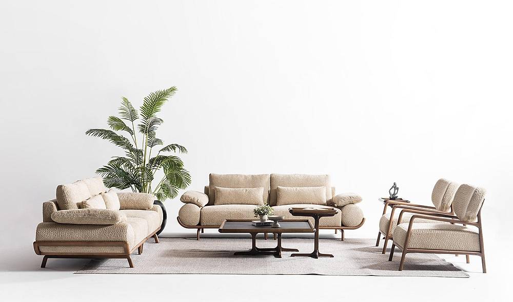 Almeda Koltuk Takımı - Bej Koltuk Takımı