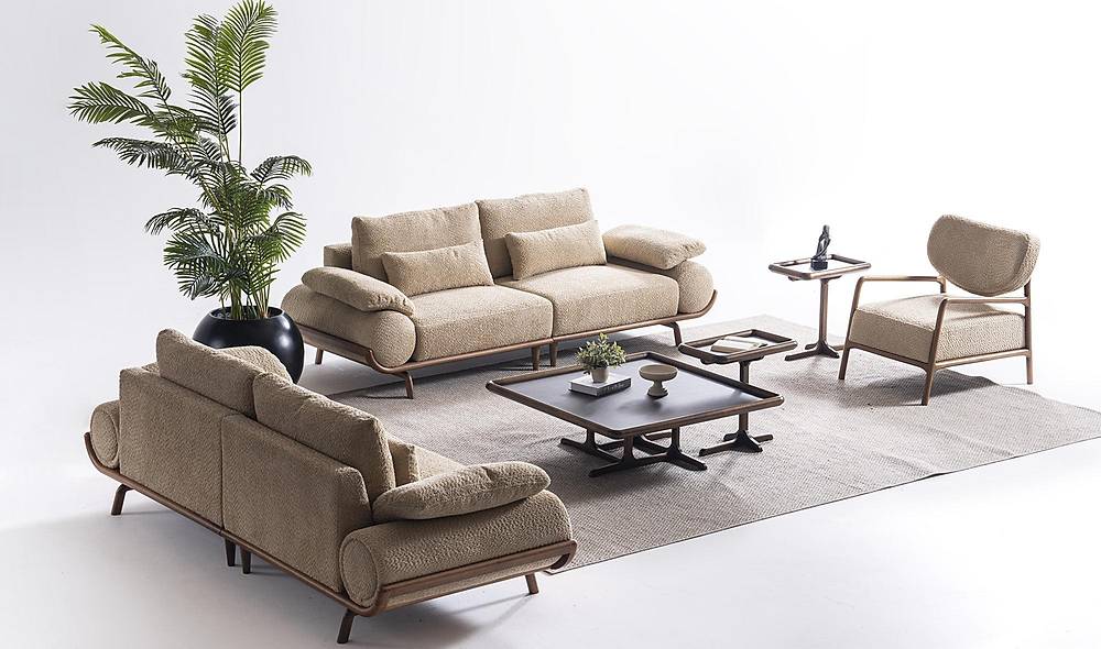 Almeda Koltuk Takımı - Bej Koltuk Takımı