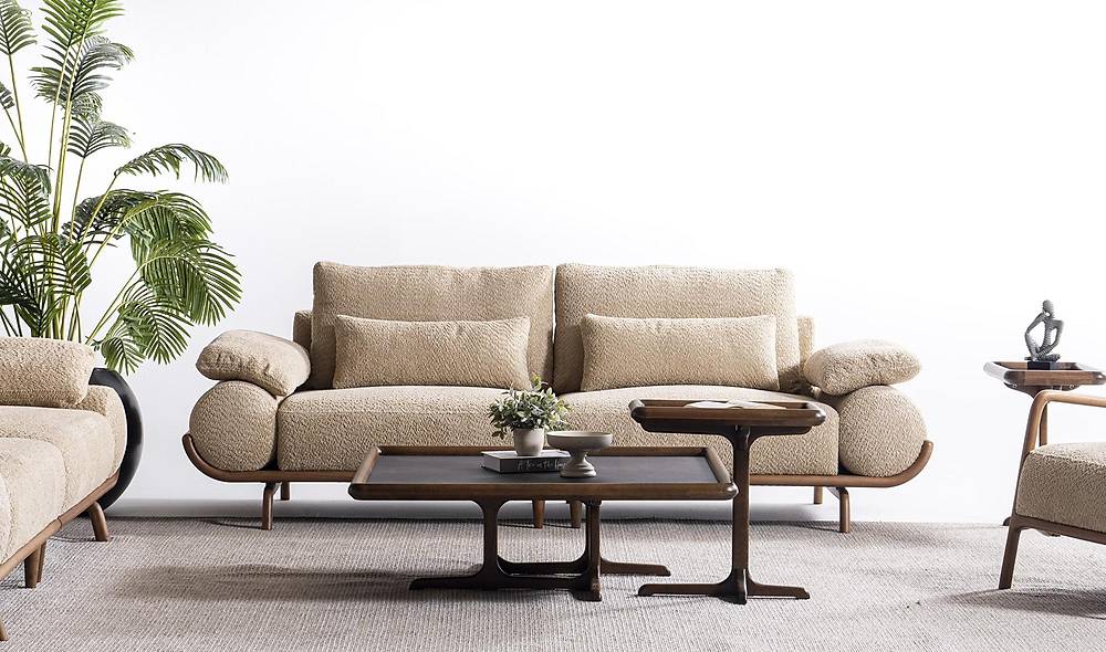 Almeda Koltuk Takımı - Bej Koltuk Takımı