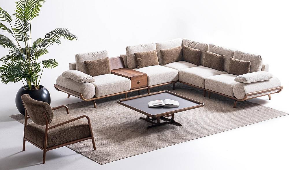 Almeda Köşe Takımı - Kahve Köşe Koltuk