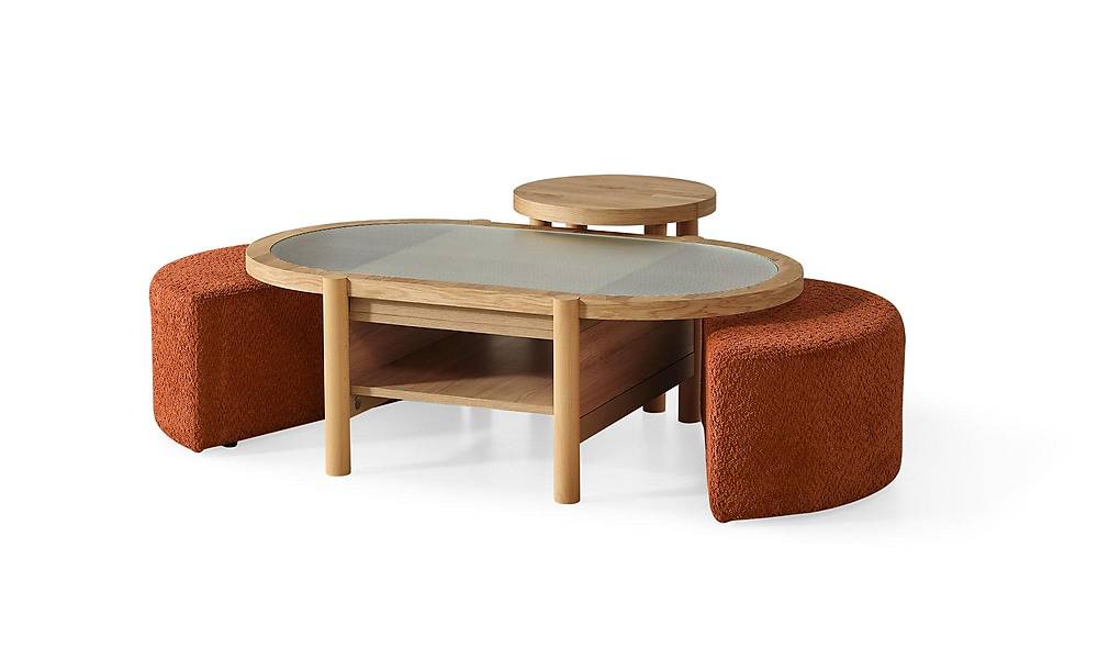 İskandinav Orta Sehpa Seti Sehpa ve Aksesuar