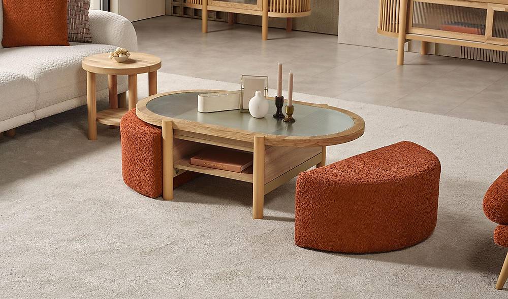 İskandinav Orta Sehpa Seti Sehpa ve Aksesuar