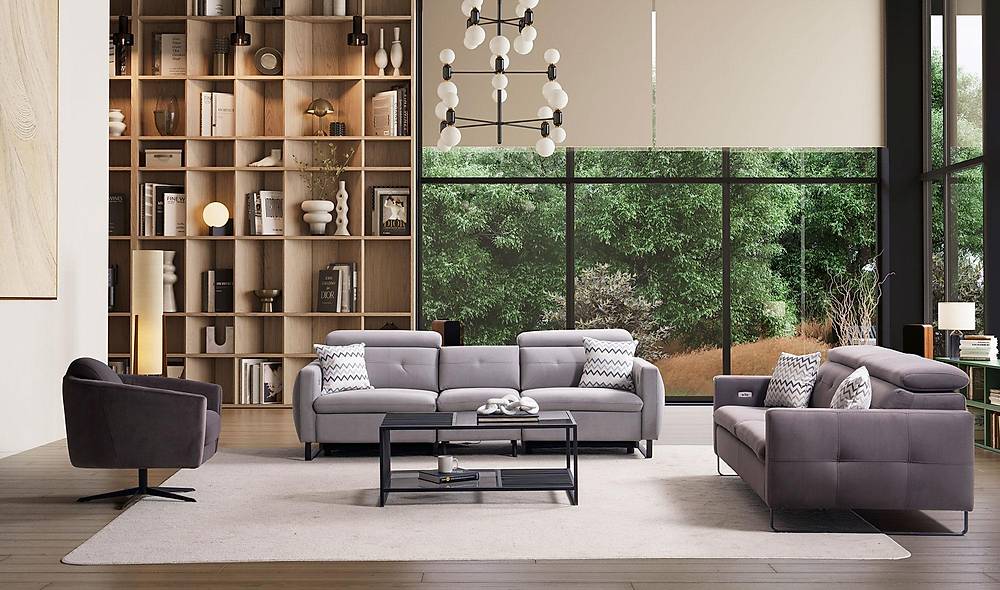 Alissa Motorlu Koltuk Takımı - Gri Koltuk Takımı