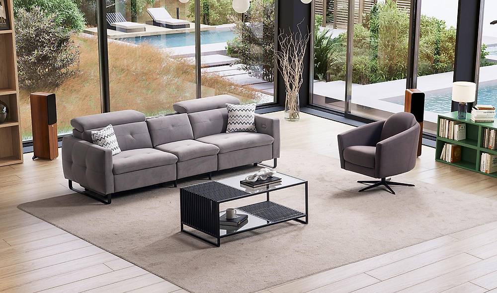 Alissa Motorlu Koltuk Takımı - Gri Koltuk Takımı