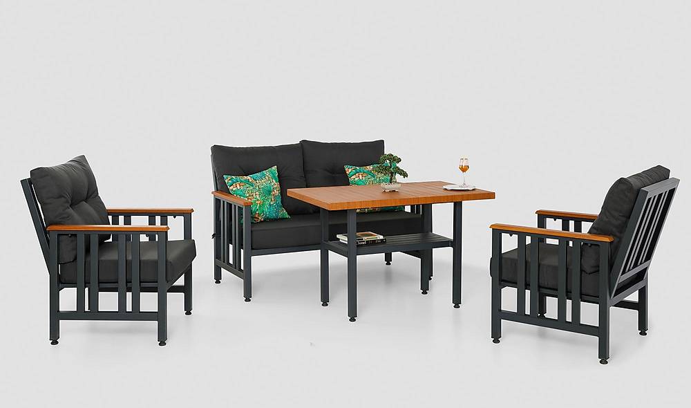 Alexis Bahçe Koltuk Takımı - Antrasit Bahçe Oturma Grubu