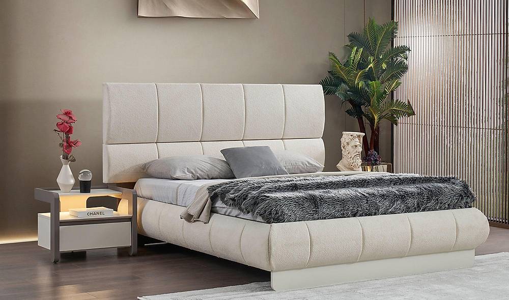 Bologna Bazalı Yatak Odası - Krem Yatak Odası