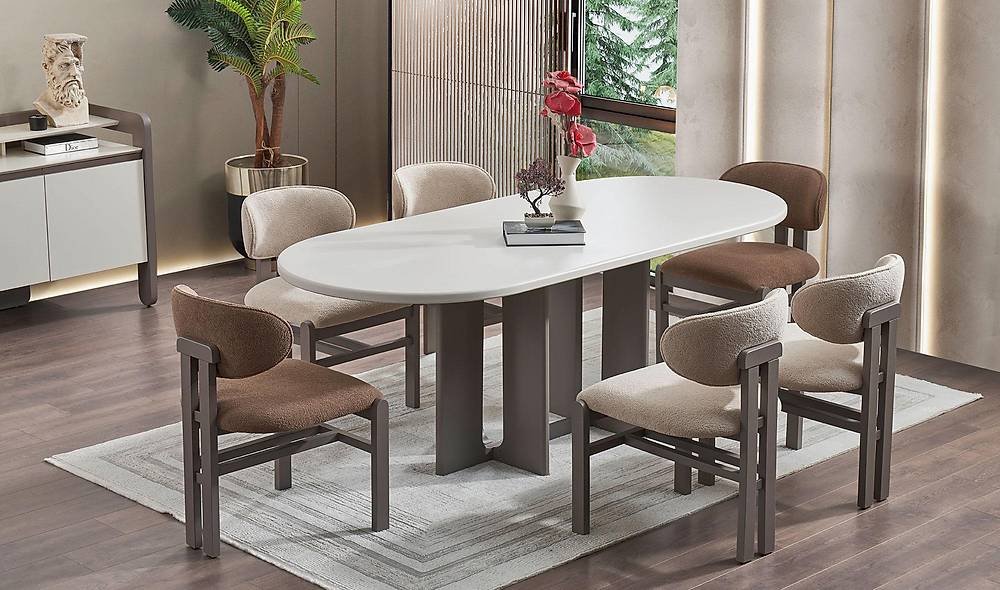 Bologna Yemek Odası - Krem Yemek Odası