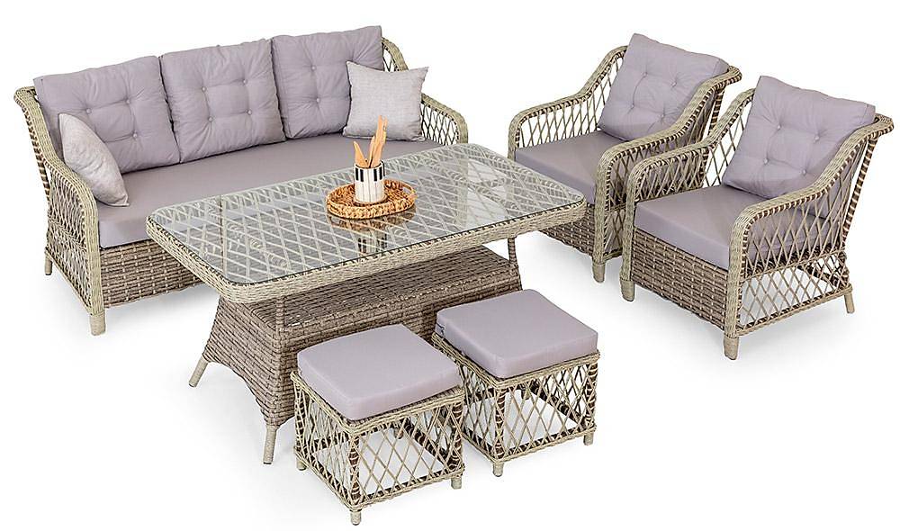 Seremoni Bahçe Masa Takımı - Açık Gri Bahçe Mobilyası