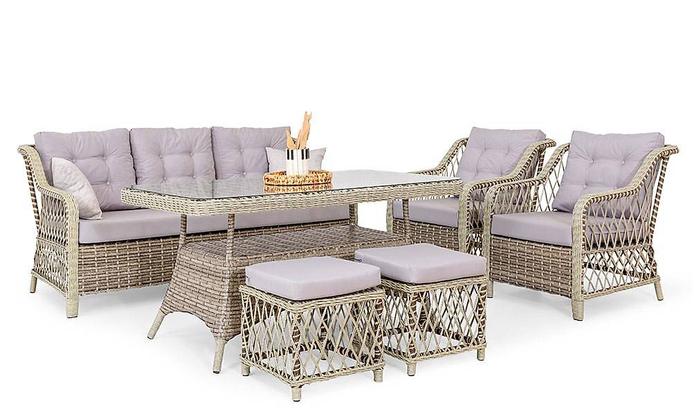 Seremoni Bahçe Masa Takımı - Açık Gri Bahçe Mobilyası