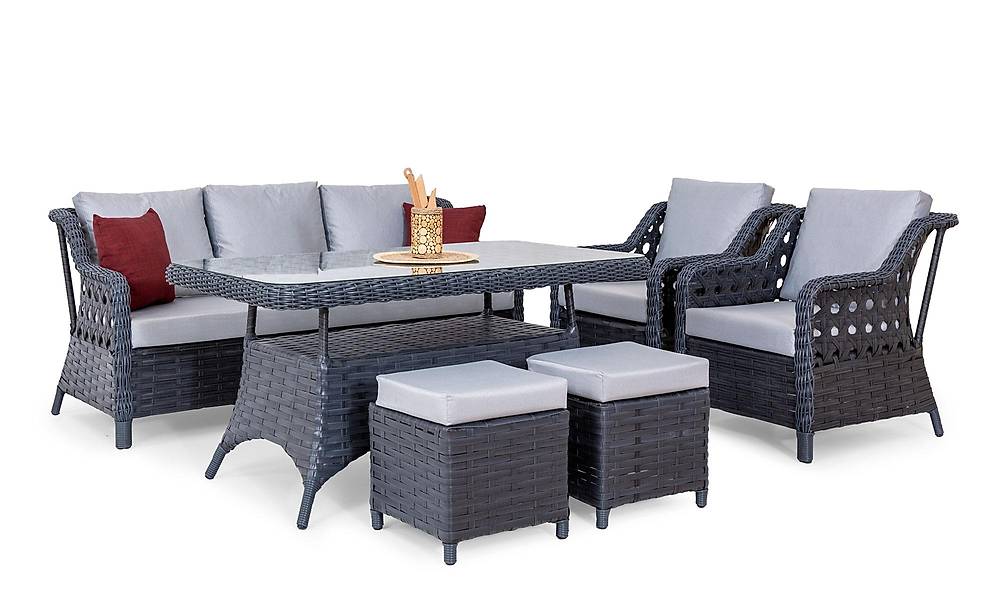 Kanvas Bahçe Masa Takımı - Antrasit Bahçe Masa Takımı