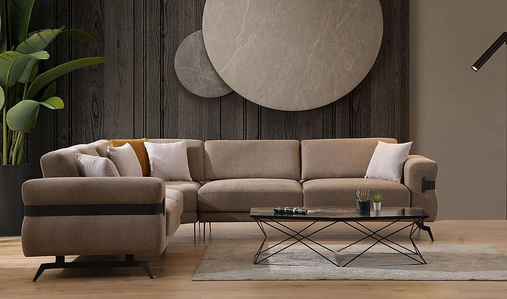 Laremy Köşe Takımı - Bej Köşe Koltuk