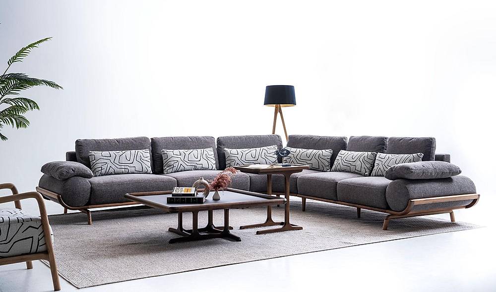 Almeda Köşe Takımı - Gri Köşe Koltuk