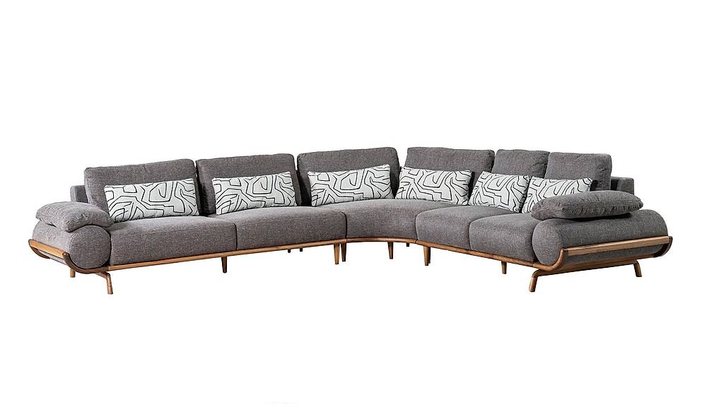 Almeda Köşe Takımı - Gri Köşe Koltuk