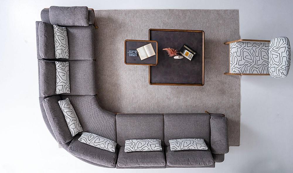 Almeda Köşe Takımı - Gri Köşe Koltuk