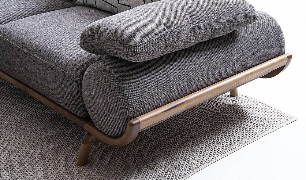 Almeda Köşe Takımı - Gri Köşe Koltuk