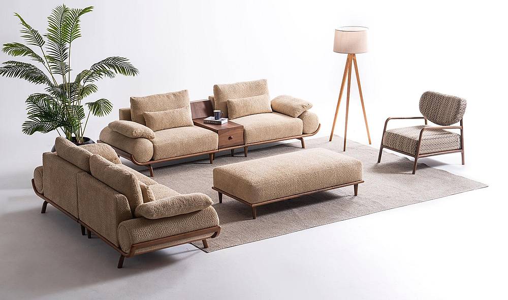 Almeda Koltuk Takımı - Ahşap Kollu Koltuk Takımı