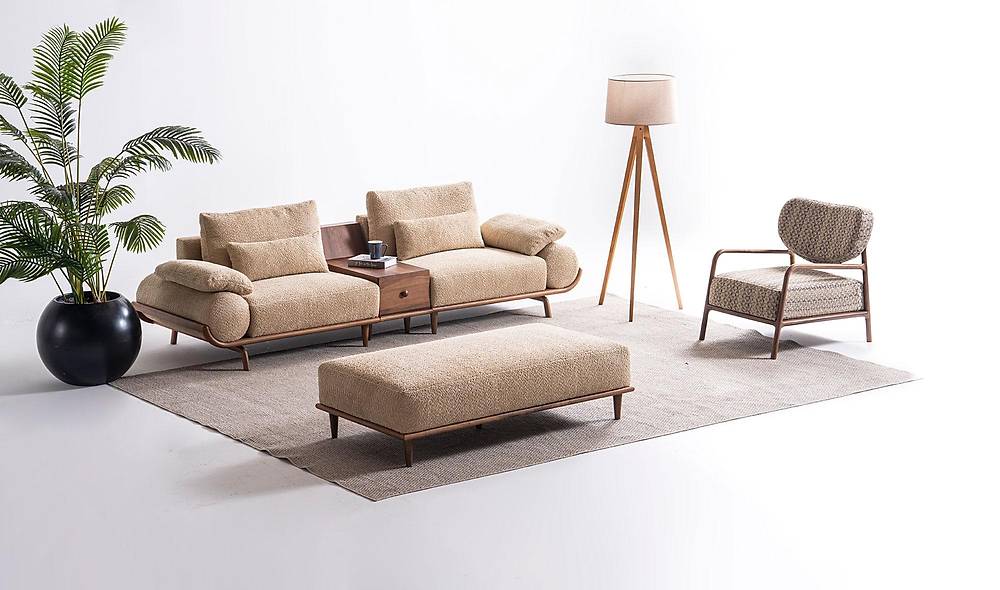 Almeda Koltuk Takımı - Ahşap Kollu Koltuk Takımı