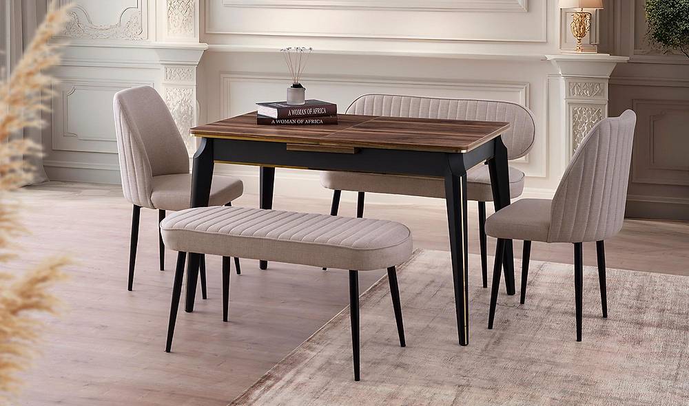 Boston Yemek Masası Takımı - Ceviz Yemek Masası Takımı