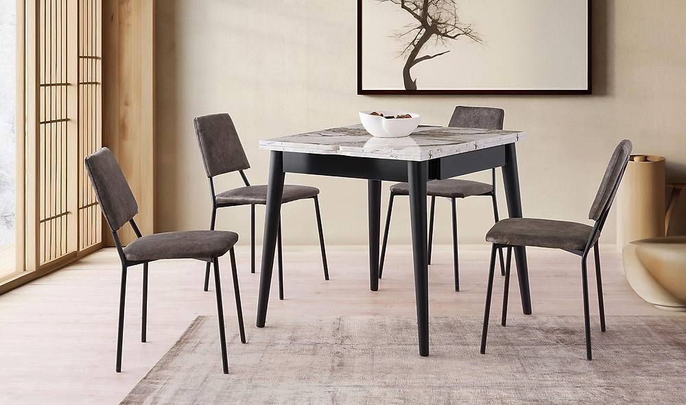 Alfa Yemek Masası Takımı - Alessa Sandalye Yemek Masası Takımı