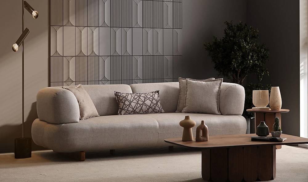 Brown Koltuk Takımı - Yataklı - Ahşap Ayaklı Koltuk Takımı