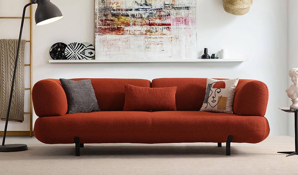 Brown Koltuk Takımı - Yataklı - Metal Ayaklı Koltuk Takımı