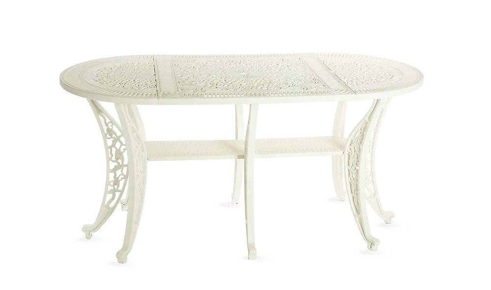 Arbella Oval Bahçe Masa Takımı - Beyaz Bahçe Mobilyası