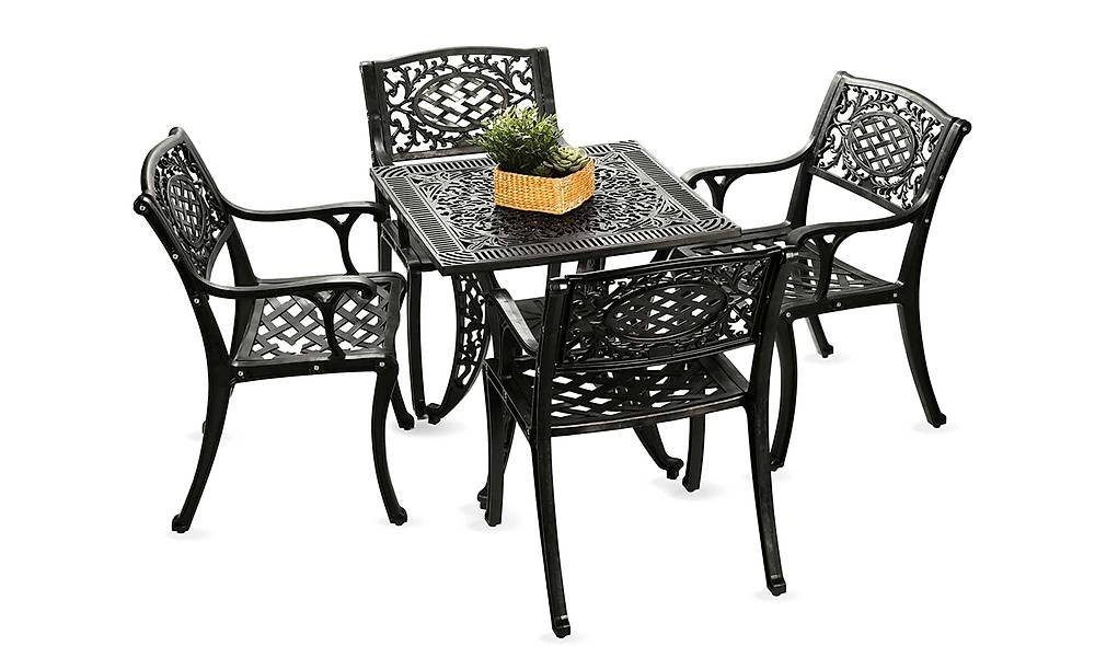 Poli Balkon - Bahçe Çay Seti - Siyah Bahçe Mobilyası